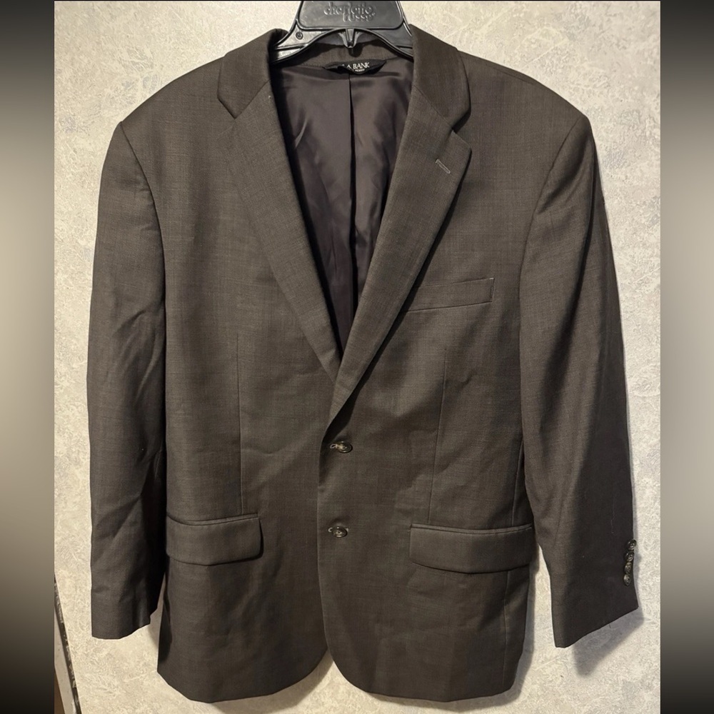 Jos A Bank Travelers collection blazer jacket wool brown 42R suit office